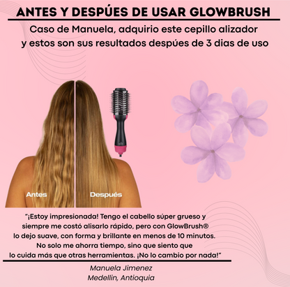 CEPILLO SECADOR Y ALISADOR 3 EN 1 GLOWBRUSH® + ENVÍO GRATIS 🎁